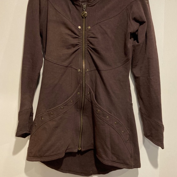 Maha Devi Organic Cotton & Hemp Tunic Hooded Jacket / XS - Picture 2 of 8